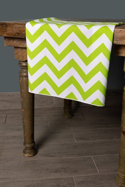Specialty Chevron Lime table runner